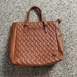 Lug Charter Classic VL Convertible Tote Bag Vegan Leather Brown Tan